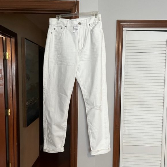 NWT LOFT White Distressed Jeans High Waisted Size 27/4 - Picture 3 of 8